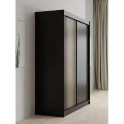Meubella - Kledingkast Lisbon - Zwart - 150 cm