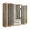 Meubella - Kledingkast Lisbon 2 - Eiken - 250 cm - Met spiegel