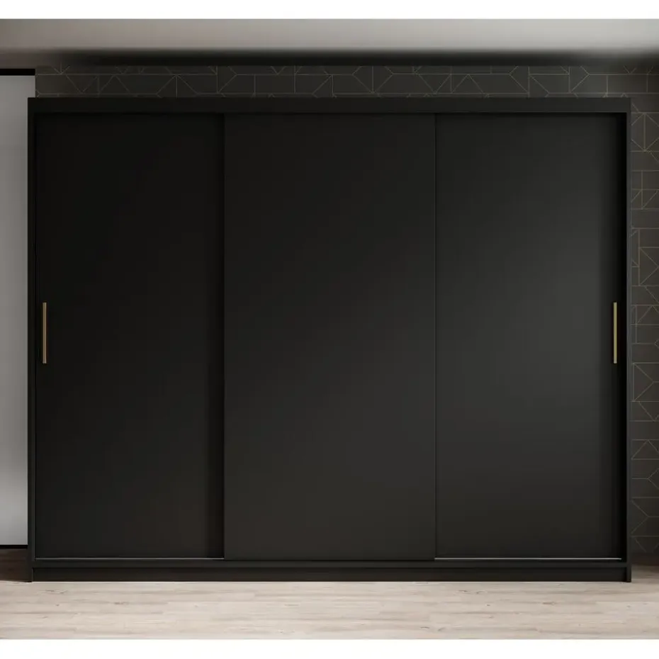 Meubella - Kledingkast Mandalin - Zwart - 250 cm