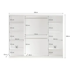 Meubella - Kledingkast Mandalin - Zwart - 250 cm