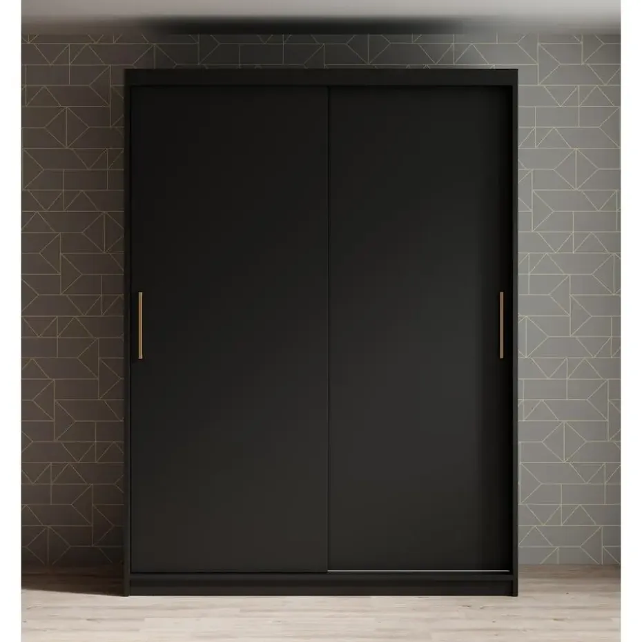 Meubella - Kledingkast Mandalin - Zwart - 150 cm