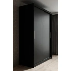 Meubella - Kledingkast Mandalin - Zwart - 150 cm