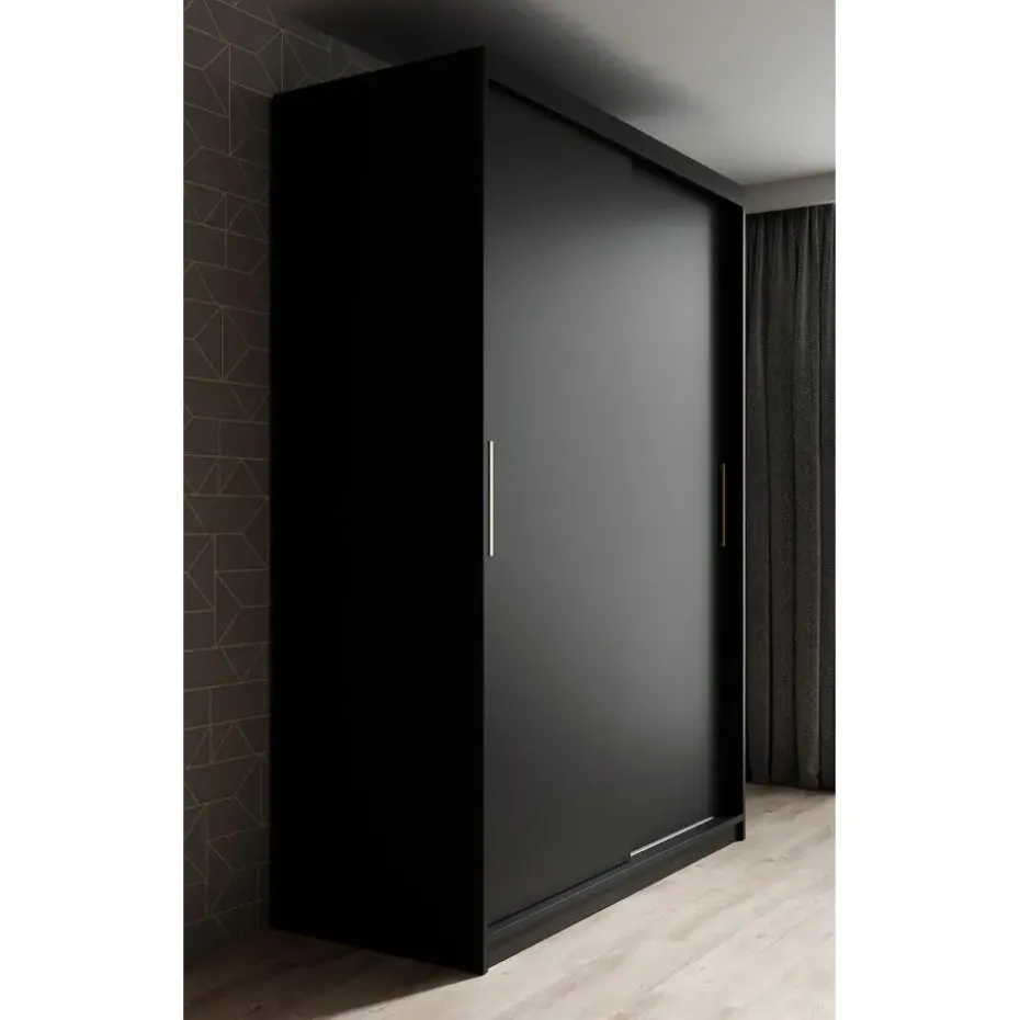 Meubella - Kledingkast Mandalin - Zwart - 150 cm