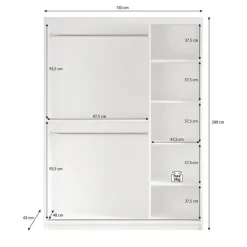 Meubella - Kledingkast Mandalin - Zwart - 150 cm