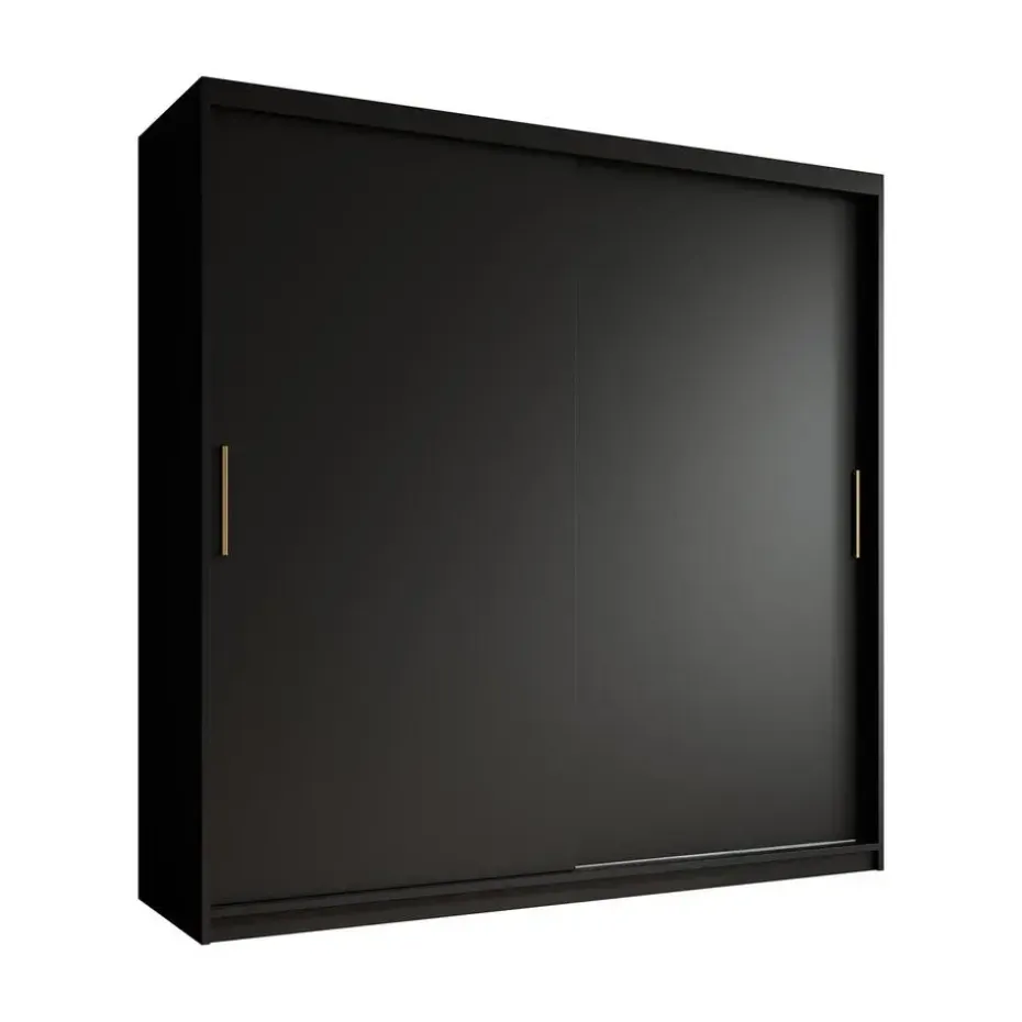 Meubella - Kledingkast Mandalin - Zwart - 200 cm