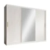Meubella - Kledingkast Marmer 2 - Wit - 250 cm - Met spiegel