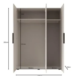 Meubella - Kledingkast Marquesa - Beige - 150 cm