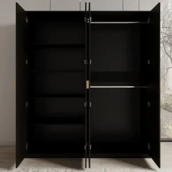 Meubella - Kledingkast Monor - Zwart eiken - 180 cm