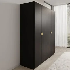 Meubella - Kledingkast Monor - Zwart eiken - 180 cm