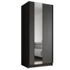 Meubella - Kledingkast Salta - Zwart - 80 cm - Met spiegel