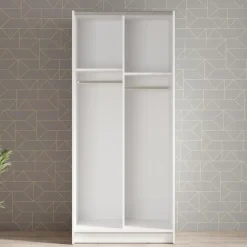 Meubella - Kledingkast Salta - Wit - 80 cm - Met spiegel