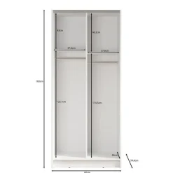 Meubella - Kledingkast Salta - Wit - 80 cm - Met spiegel