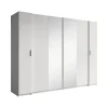 Meubella - Kledingkast Stoke - Wit - 270 cm - Met spiegel