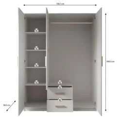 Meubella - Kledingkast Tyko - Wit - 150 cm