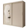 Meubella - Kledingkast Ulysses - Beige - 200 cm - Met spiegel