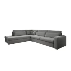 Meubella - Kristina - Hoekbank 5-zits - Grijs velvet - Links