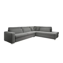 Meubella - Kristina - Hoekbank 5-zits - Grijs velvet - Rechts