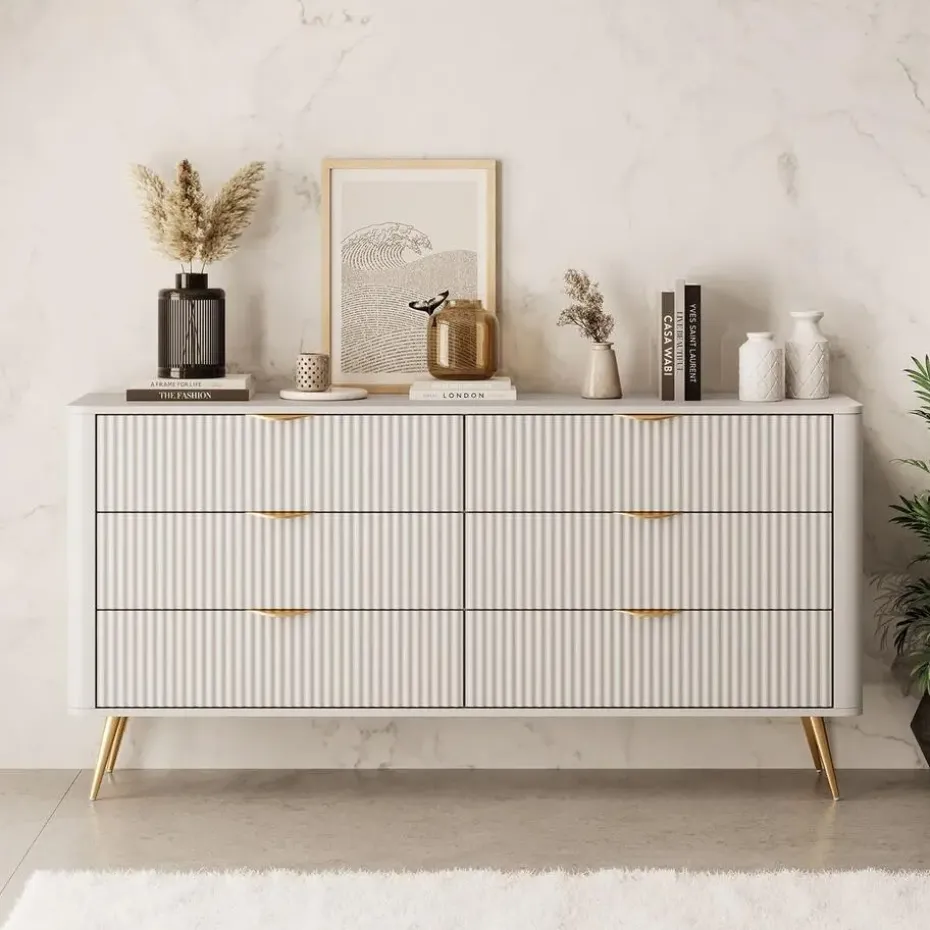 Meubella - Ladekast Lima - Beige - 163 cm