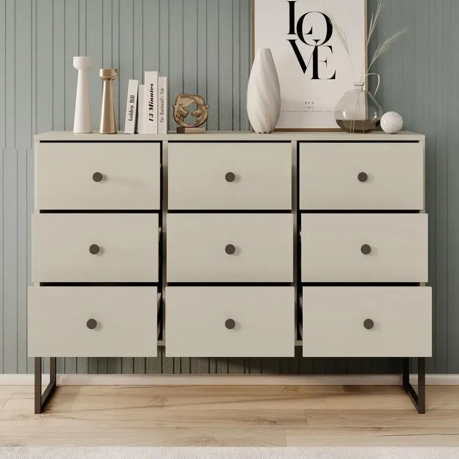 Meubella - Ladekast Lyndall - Beige - 115 cm