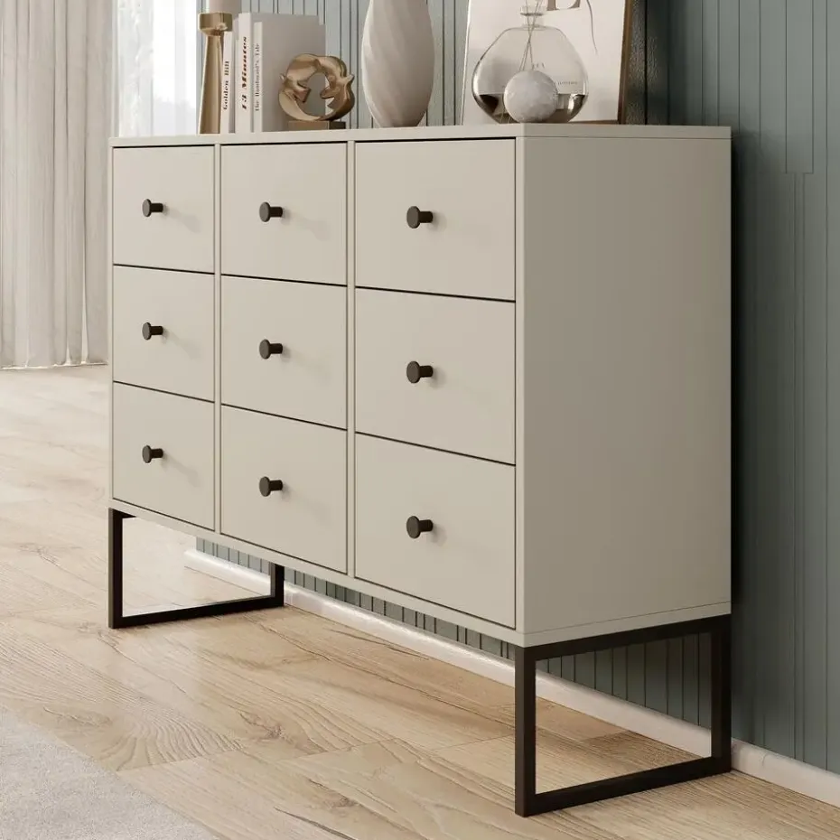Meubella - Ladekast Lyndall - Beige - 115 cm