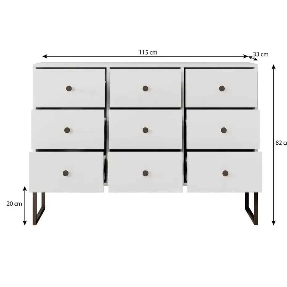Meubella - Ladekast Lyndall - Beige - 115 cm