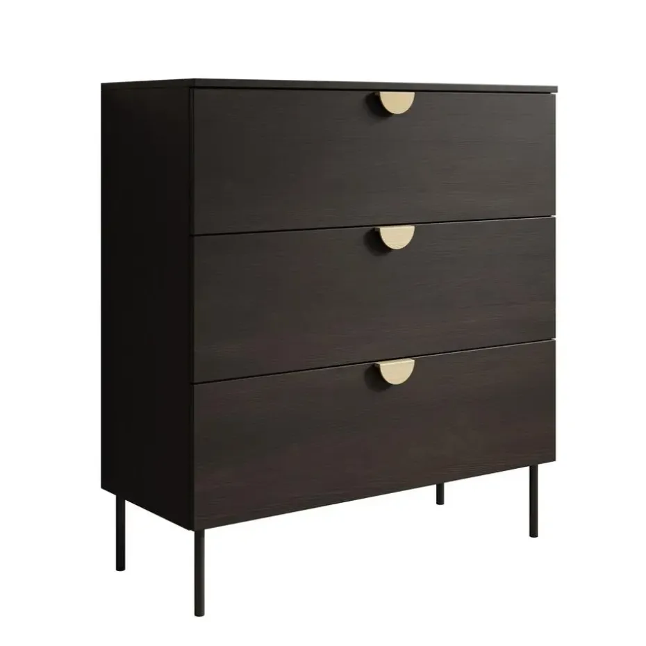 Meubella - Ladekast Monor - Zwart eiken - 100 cm