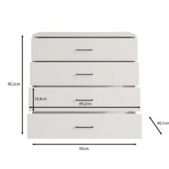 Meubella - Ladekast Vidor - Eiken - 93 cm