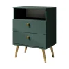 Meubella - Nachtkastje Hidde - Groen - 50 cm