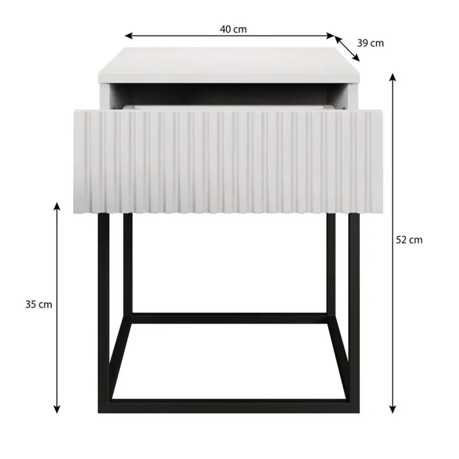 Meubella - Nachtkastje Sylvester 1 - Eiken - 40 cm