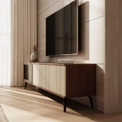 Meubella - Riverhead - TV-Meubel - Beige/Eiken - 180 cm
