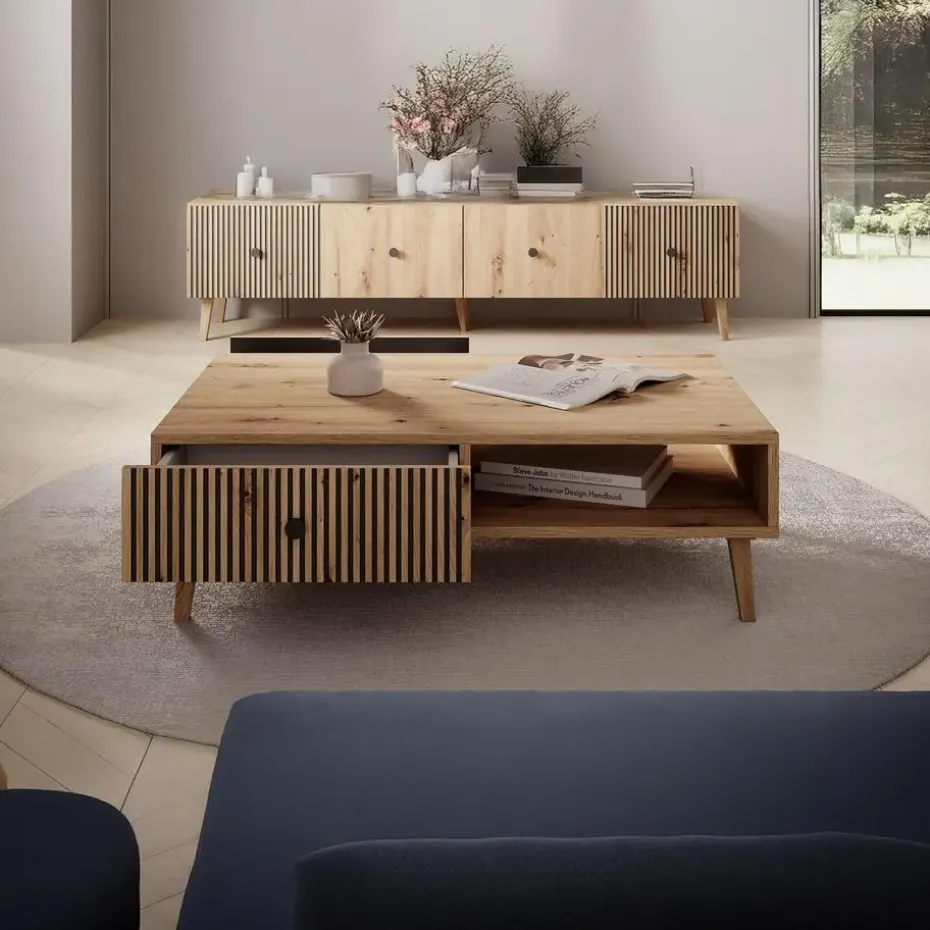 Meubella - Salontafel Bali - Eiken - 102 cm