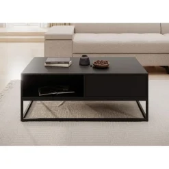 Meubella - Salontafel Delta - Zwart - 120 cm