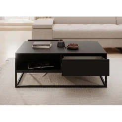 Meubella - Salontafel Delta - Zwart - 120 cm