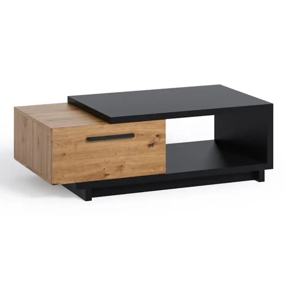 Meubella - Salontafel Incala - Eiken - Zwart - 120 cm