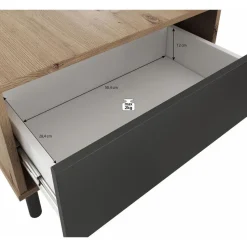 Meubella - Salontafel Marcos - Eiken - Antraciet - 100 cm