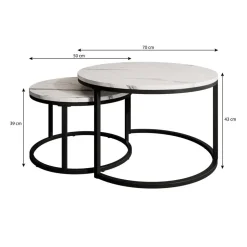 Meubella - Salontafel Rica - Eiken - Set van 2
