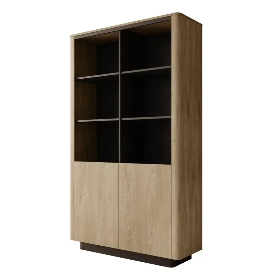 Meubella - Taywan - Boekenkast - Eiken - 113x38x190 cm