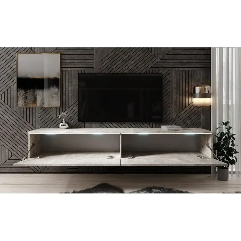 Meubella - TV-Meubel Dixon - Betonlook - 180 cm