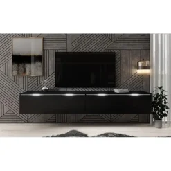Meubella - TV-Meubel Dixon - Mat Zwart - 180 cm