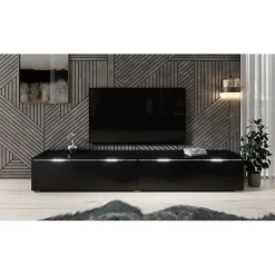 Meubella - TV-Meubel Dixon - Mat Zwart - 180 cm