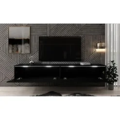 Meubella - TV-Meubel Dixon - Mat Zwart - 180 cm
