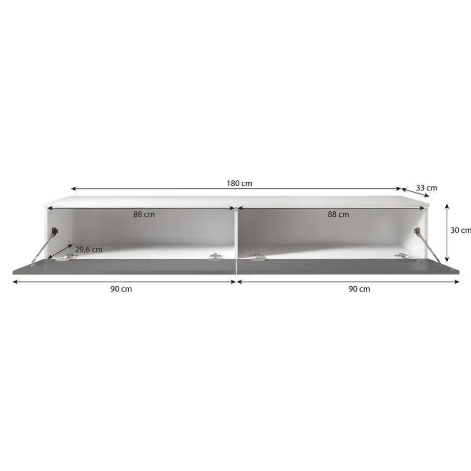 Meubella - TV-Meubel Dixon - Mat Zwart - 180 cm