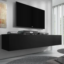 Meubella - TV-Meubel Flame - Mat Zwart - 160 cm