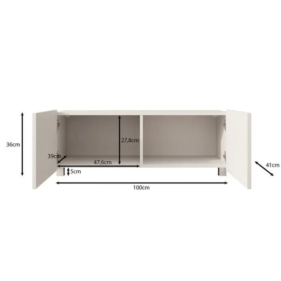 Meubella - TV-Meubel Kenderes - Wit - 100 cm