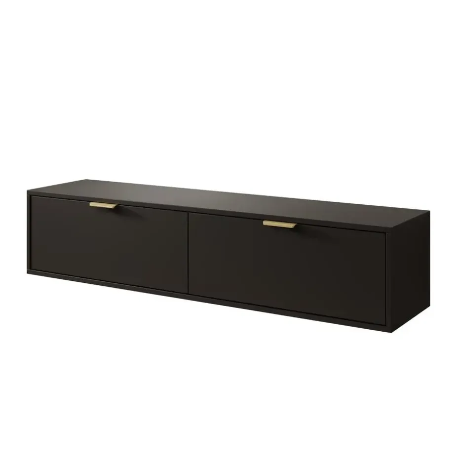 Meubella - TV-Meubel Silas - Zwart - 140 cm