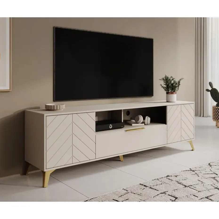 Meubella - TV-Meubel Xiano - Beige - 203 cm
