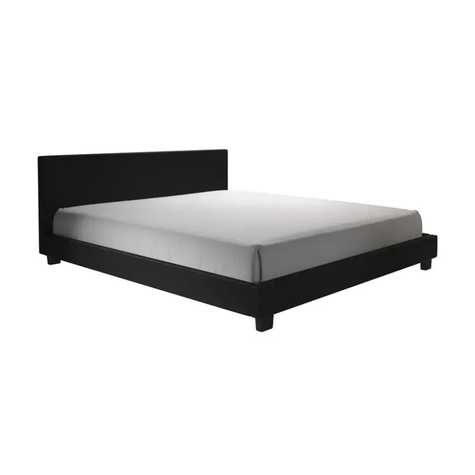 Meubella - Tweepersoonsbed George - Zwart - 140x200 cm