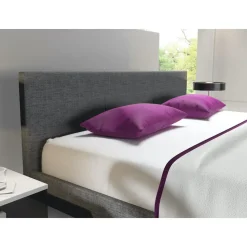 Meubella - Tweepersoonsbed George - Grijs - Stof - 160x200 cm