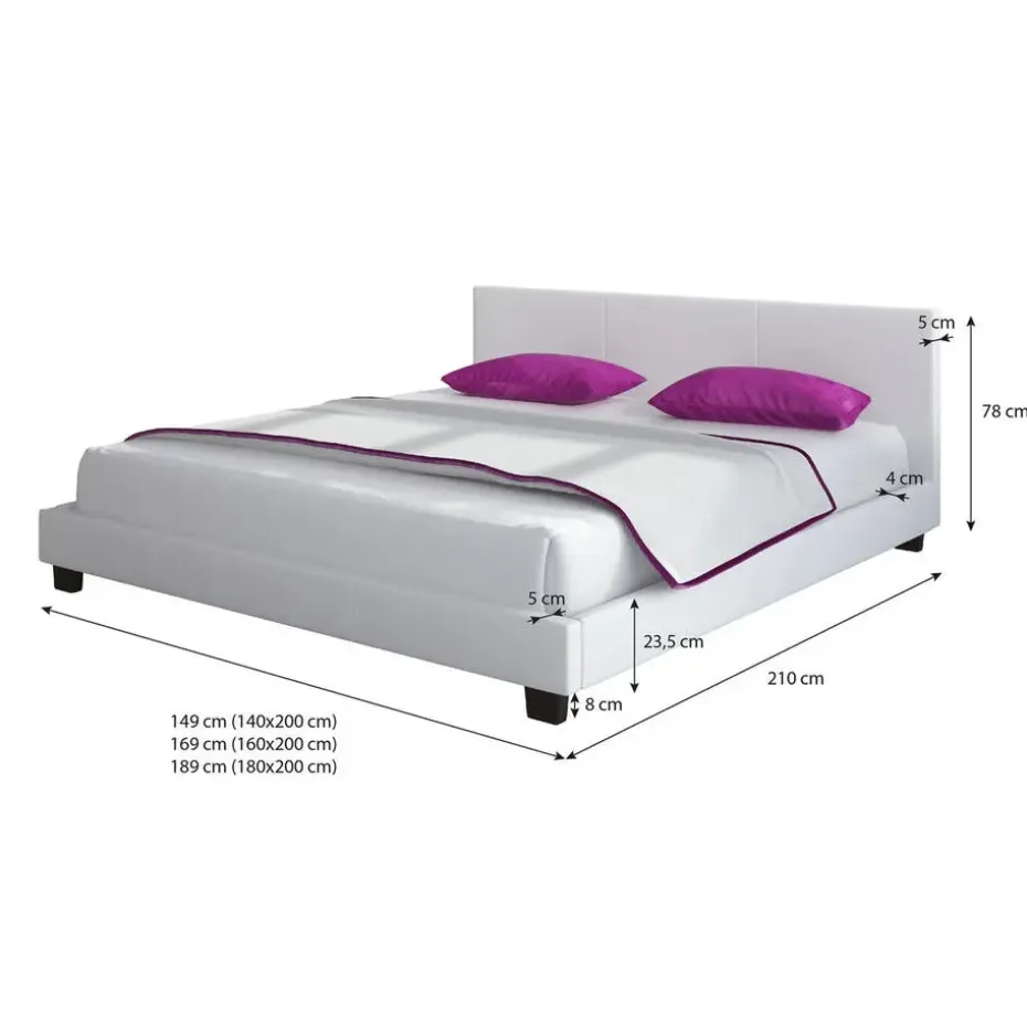 Meubella - Tweepersoonsbed George - Grijs - Stof - 160x200 cm