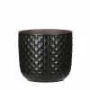 Mica Decorations - Plantenpot - Keramiek zwart - 12 x 11 cm